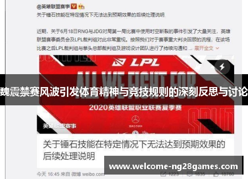 魏震禁赛风波引发体育精神与竞技规则的深刻反思与讨论